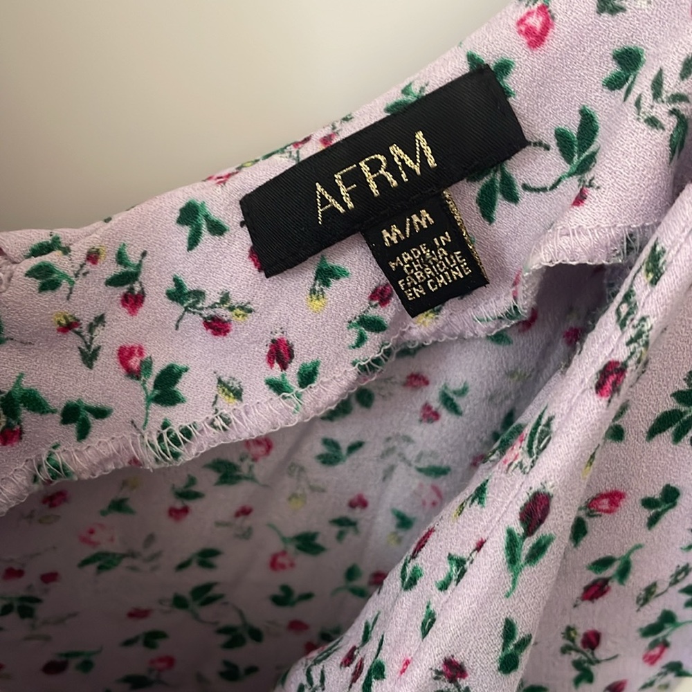AFRM Purple Floral Ruffle Mini Dress - Picture 5 of 7